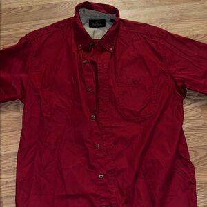 RedHead Men's Rich Red Casual Button-Down Shirt